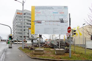 Bauschild in Stuttgart