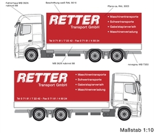 fahrzeugbeschriftung entwurf lkw schorndorf